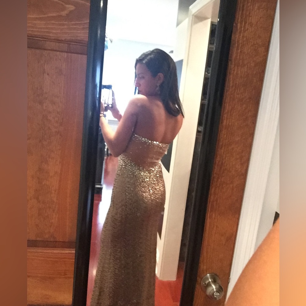 La Femme gown in bronze/gold
